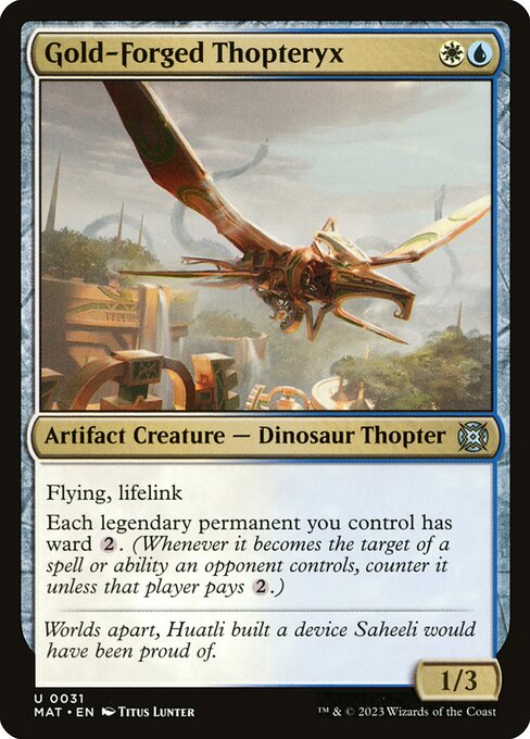 Gold-Forged Thopteryx - March of the Machine: The Aftermath (#31) - Illustrated by Titus Lunter - Magic: The Gathering Card