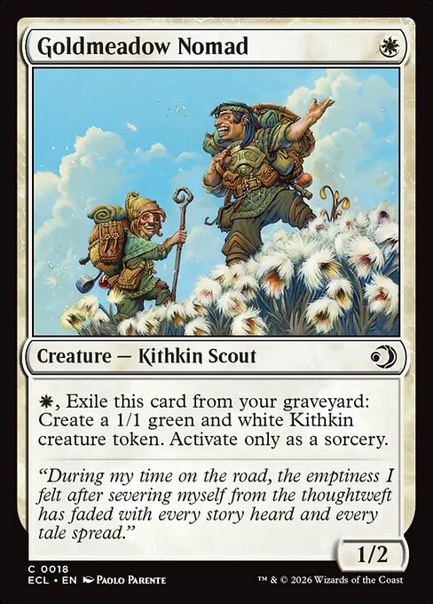 Goldwiesen-Nomade (Goldmeadow Nomad) - Lorwyn Eclipsed (#18) - Illustrated by Paolo Parente - Magic: The Gathering Card