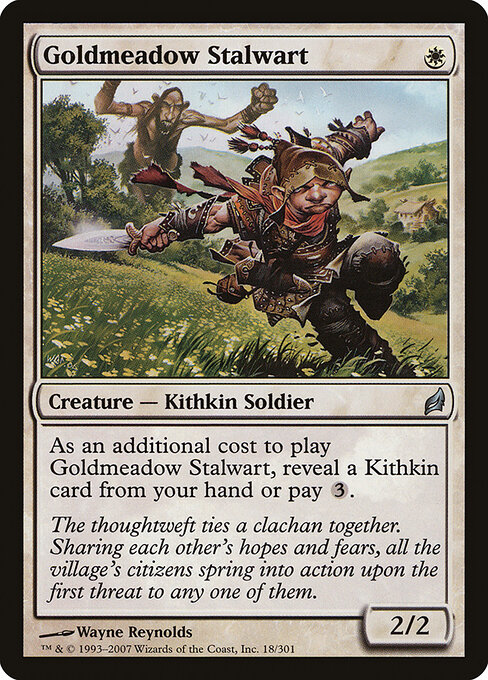 Defensor de Prado Dourado (Goldmeadow Stalwart) - Lorwyn (#18) - Illustrated by Wayne Reynolds - Magic: The Gathering Card