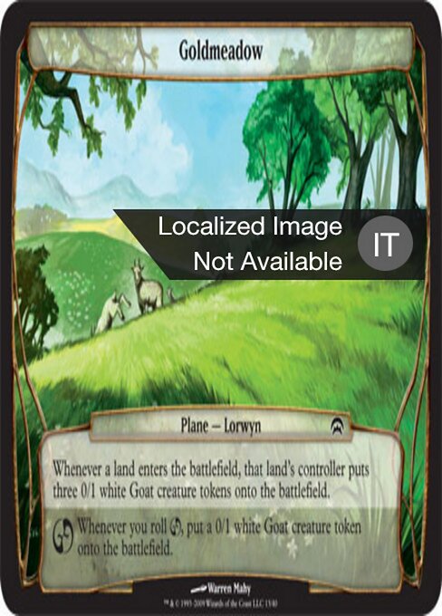 Pradera Dorada (Goldmeadow) - Planechase Planes (#13) - Illustrated by Warren Mahy - Magic: The Gathering Card