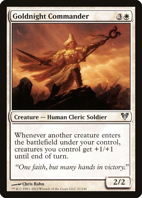黄金夜の指揮官 (Goldnight Commander) - Avacyn Restored (#22) - Illustrated by Chris Rahn - Magic: The Gathering Card