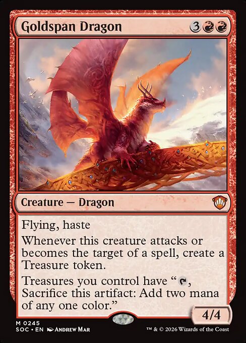 Goldspan Dragon - Secrets of Strixhaven Commander Magic card