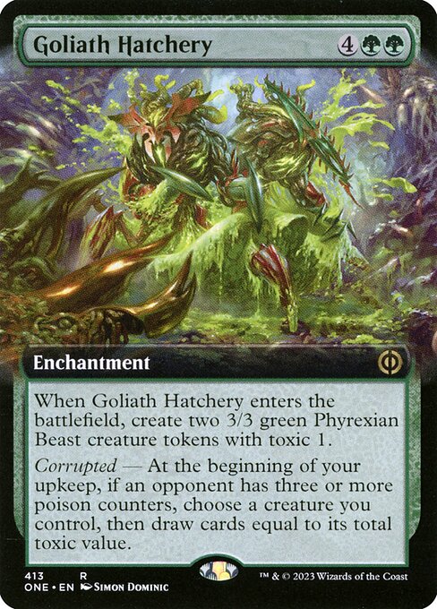 Goliath Hatchery - Phyrexia: All Will Be One (#413) - Illustrated by Simon Dominic - Magic: The Gathering Card