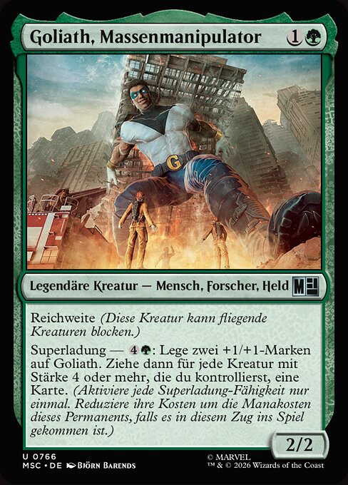Goliath, Massenmanipulator (Goliath, Mass Manipulator) - Marvel Super Heroes Commander (#766) - Illustrated by Björn Barends - Magic: The Gathering Card