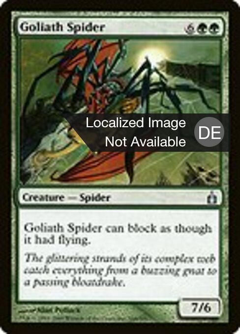 Araña Goliat (Goliath Spider) - Ravnica: City of Guilds (#168) - Illustrated by Alan Pollack - Magic: The Gathering Card