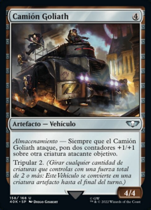 Caminhão Golias (Goliath Truck) - Warhammer 40,000 Commander (#158) - Illustrated by Diego Gisbert - Magic: The Gathering Card