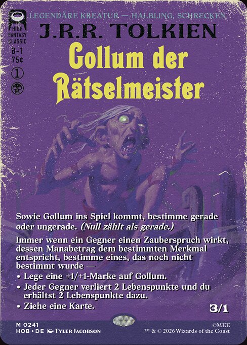 Gollum, Riddle Master - The Hobbit (#241) - Illustrated by Tyler Jacobson - Magic: The Gathering Card