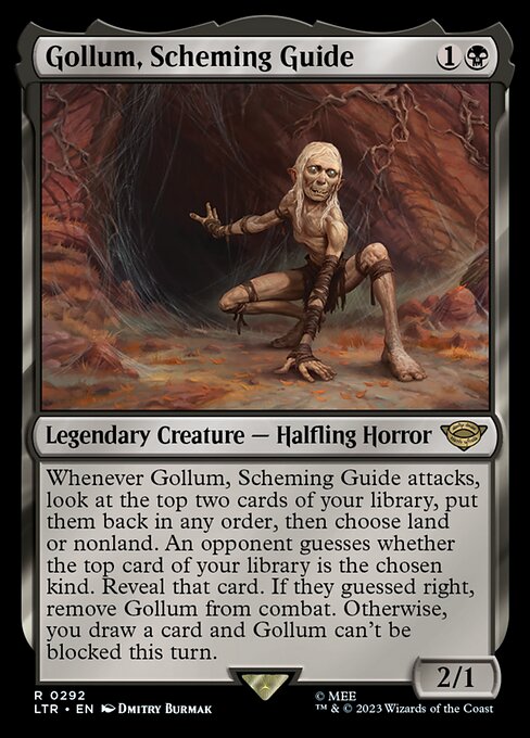 Gollum, Scheming Guide - The Lord of the Rings: Tales of Middle-earth (#292) - Illustrated by Dmitry Burmak - Magic: The Gathering Card