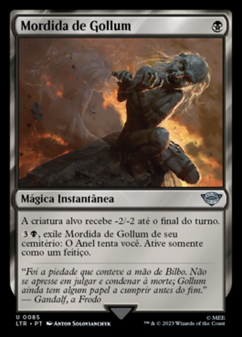 Gollums Biss (Gollum's Bite) - The Lord of the Rings: Tales of Middle-earth (#85) - Illustrated by Anton Solovianchyk - Magic: The Gathering Card