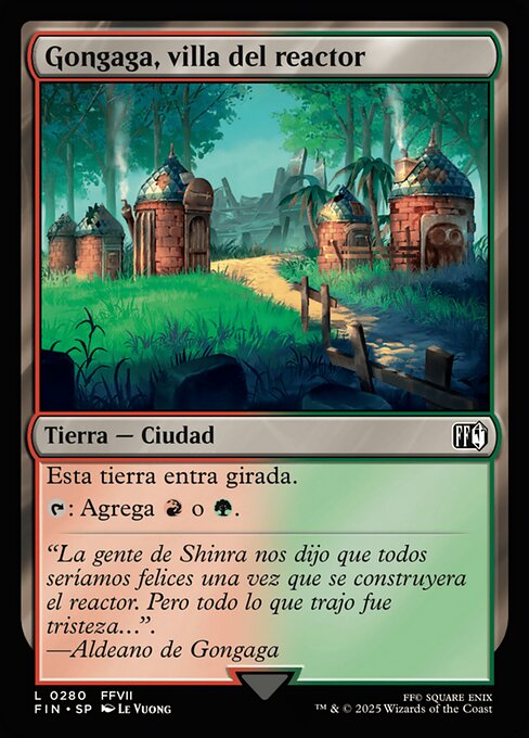 Gongaga, villa del reactor (Gongaga, Reactor Town) - Final Fantasy (#280) - Illustrated by Le Vuong - Magic: The Gathering Card