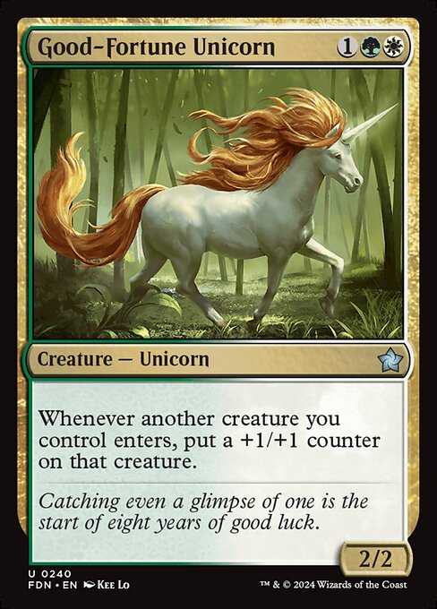 Good-Fortune Unicorn - Foundations Magic card