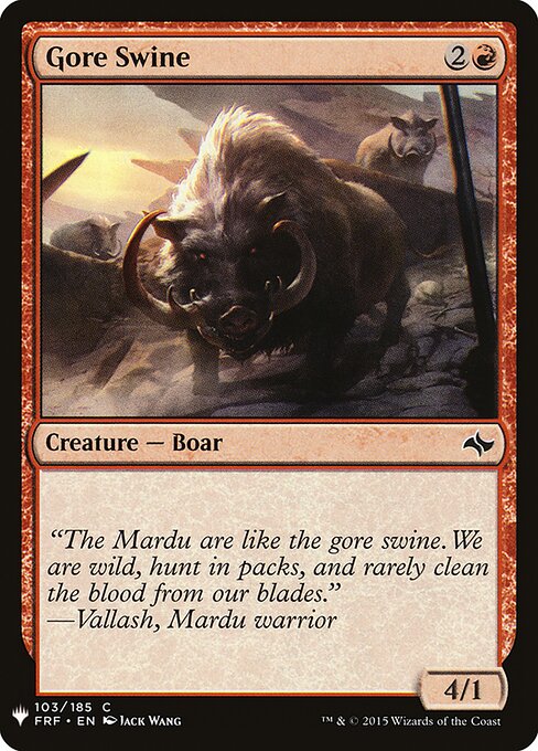 Blutschwein (Gore Swine) - Fate Reforged (#103) - Illustrated by Jack Wang - Magic: The Gathering Card