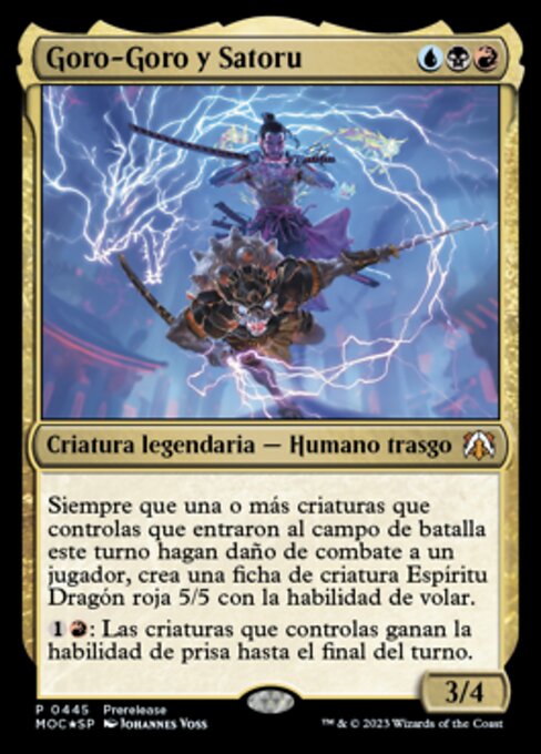 Goro-Goro y Satoru (Goro-Goro and Satoru) - March of the Machine Commander (#445) - Illustrated by Johannes Voss - Magic: The Gathering Card