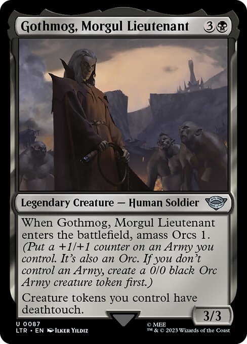 Gothmog, lugarteniente de Morgul (Gothmog, Morgul Lieutenant) - The Lord of the Rings: Tales of Middle-earth (#87) - Illustrated by Ilker Yildiz - Magic: The Gathering Card