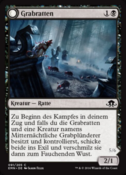묘지의 쥐떼 (Graf Rats) - Eldritch Moon (#91) - Illustrated by Jason Felix - Magic: The Gathering Card
