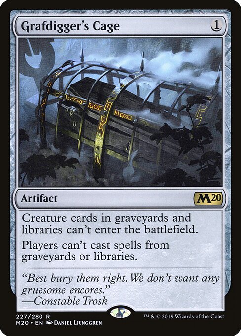 Grafdigger's Cage - Core Set 2020 (#227) - Illustrated by Daniel Ljunggren - Magic: The Gathering Card