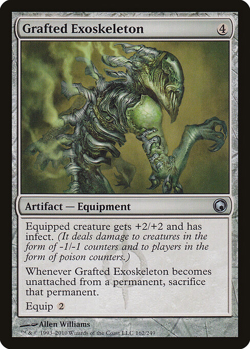 Esoscheletro Innestato (Grafted Exoskeleton) - Scars of Mirrodin (#162) - Illustrated by Allen Williams - Magic: The Gathering Card