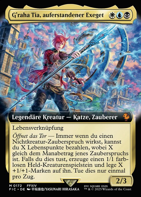 G'raha Tia, voyageur entre les dimensions (G'raha Tia, Scion Reborn) - Final Fantasy Commander (#211) - Illustrated by Domco. - Magic: The Gathering Card