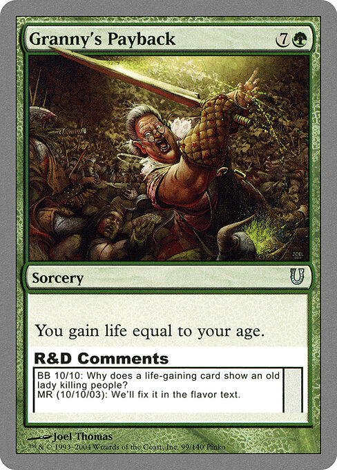 Granny's Payback - Unhinged (#99) - Illustrated by Joel Thomas - Magic: The Gathering Card
