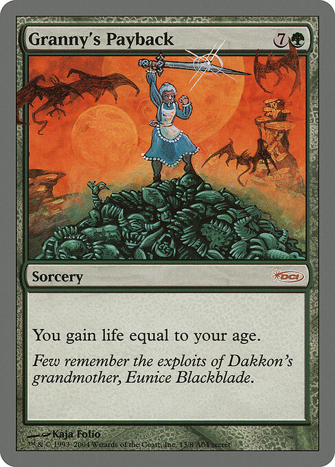 Granny's Payback - Arena League 2004 (#13) - Illustrated by Kaja Foglio - Magic: The Gathering Card