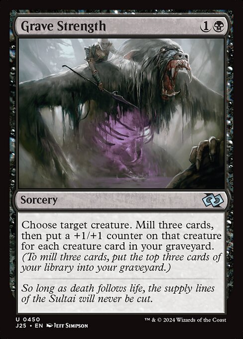 Grabesstärke (Grave Strength) - Foundations Jumpstart (#450) - Illustrated by Jeff Simpson - Magic: The Gathering Card