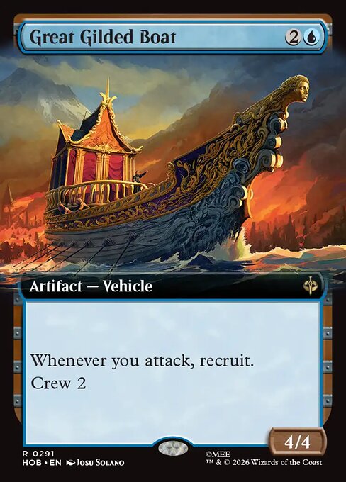 Grand bateau doré (Great Gilded Boat) - The Hobbit (#291) - Illustrated by Josu Solano - Magic: The Gathering Card