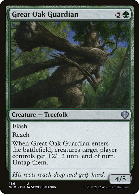 Great Oak Guardian - Starter Commander Decks (#186) - Illustrated by Steven Belledin - Magic: The Gathering Card