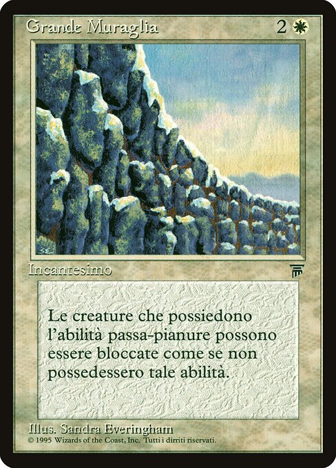 Grande Muraglia (Great Wall) - Legends (#17) - Illustrated by Sandra Everingham - Magic: The Gathering Card