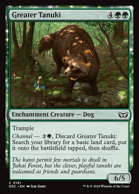Greater Tanuki - Duskmourn: House of Horror Commander (#181) - Illustrated by Ilse Gort - Magic: The Gathering Card
