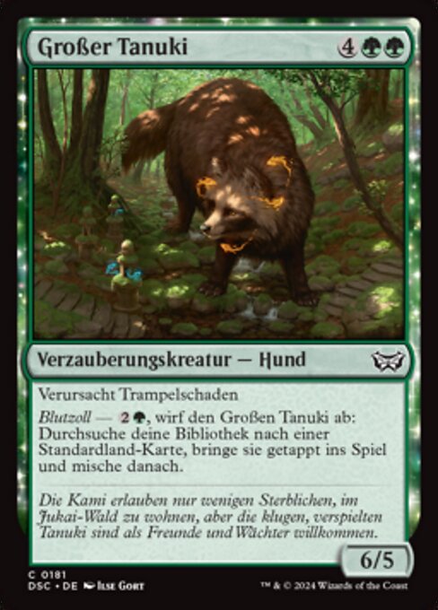Großer Tanuki (Greater Tanuki) - Kamigawa: Neon Dynasty (#189) - Illustrated by Ilse Gort - Magic: The Gathering Card