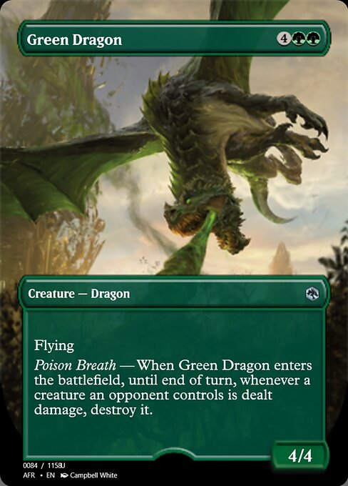 绿龙 (Green Dragon) - Adventures in the Forgotten Realms (#295) - Illustrated by Campbell White - Magic: The Gathering Card