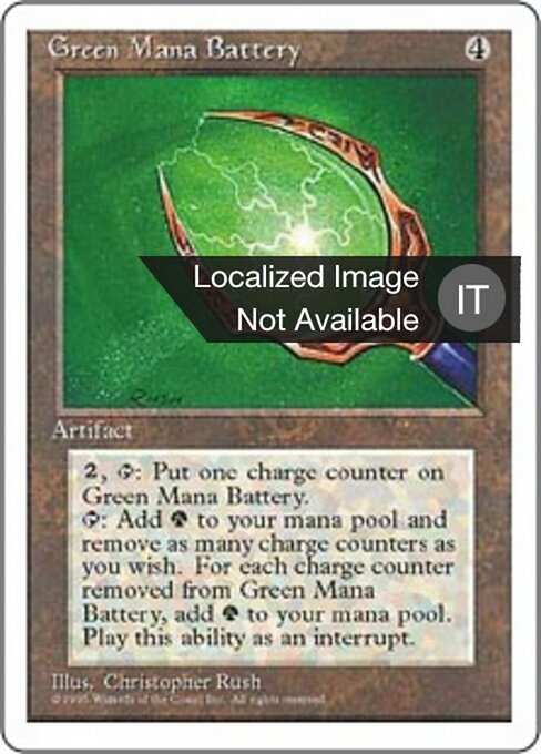 Bateria de Mana Verde (Green Mana Battery) - Fourth Edition (#323) - Illustrated by Christopher Rush - Magic: The Gathering Card