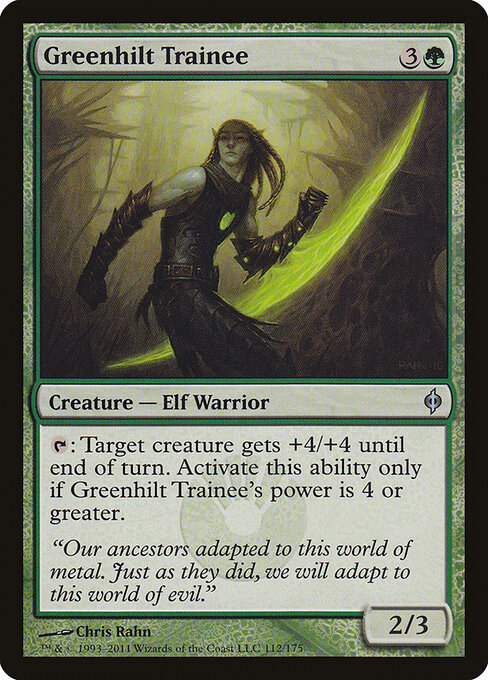 Greenhilt Trainee - New Phyrexia Magic card