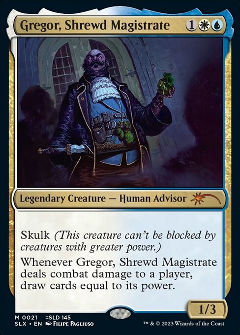 Gregor, Shrewd Magistrate - Universes Within (#21) - Illustrated by Filipe Pagliuso - Magic: The Gathering Card