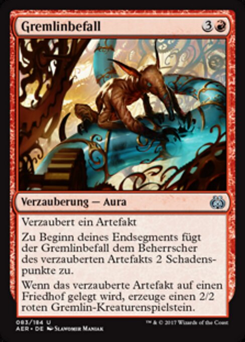Gremlinbefall (Gremlin Infestation) - Aether Revolt (#83) - Illustrated by Slawomir Maniak - Magic: The Gathering Card