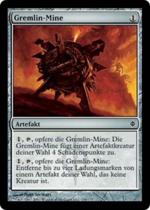 怪靈地雷 (Gremlin Mine) - New Phyrexia (#136) - Illustrated by Matt Stewart - Magic: The Gathering Card