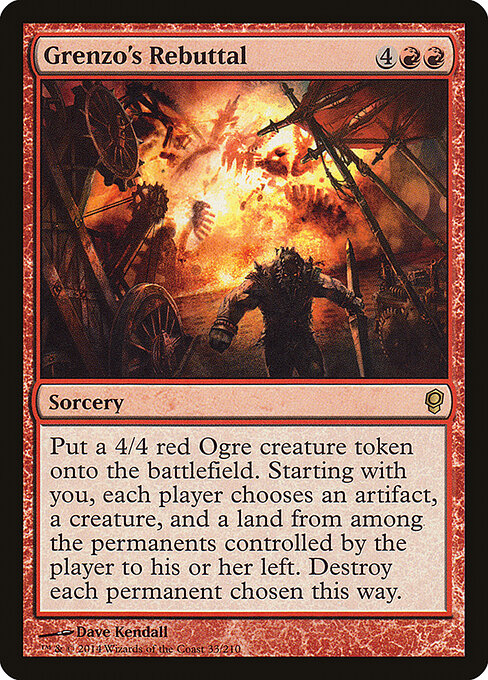 格伦佐的抗辩 (Grenzo's Rebuttal) - Conspiracy (#33) - Illustrated by Dave Kendall - Magic: The Gathering Card