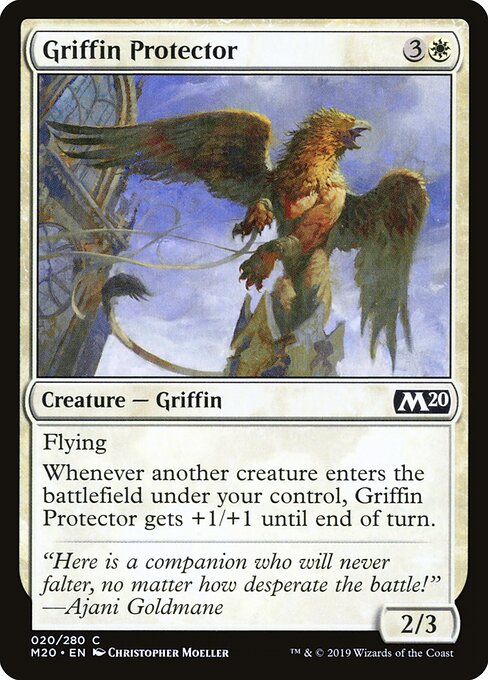 Grifone Protettore (Griffin Protector) - Core Set 2020 (#20) - Illustrated by Christopher Moeller - Magic: The Gathering Card