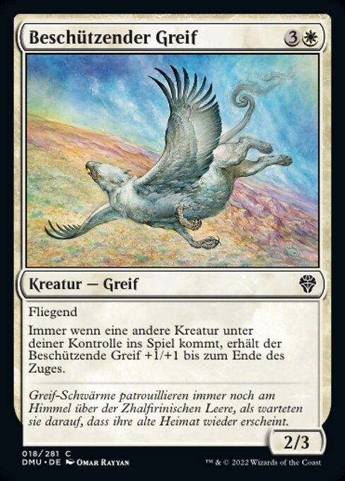 Beschützender Greif (Griffin Protector) - Dominaria United (#18) - Illustrated by Omar Rayyan - Magic: The Gathering Card