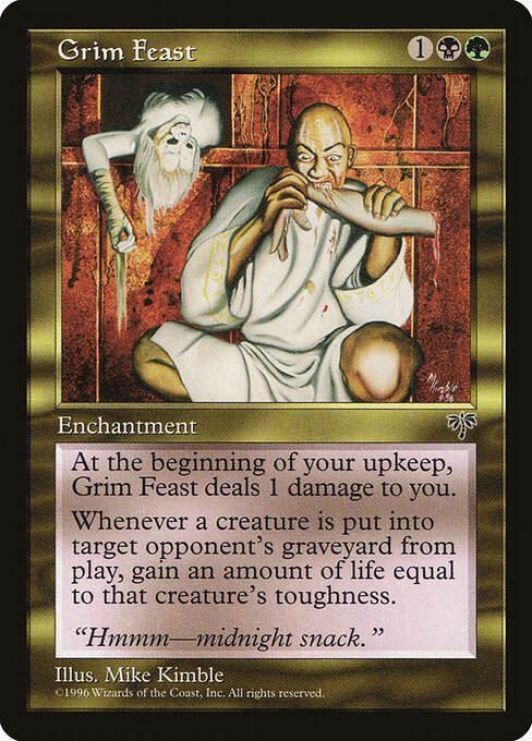 Banquete Sinistro (Grim Feast) - Mirage (#265) - Illustrated by Mike Kimble - Magic: The Gathering Card