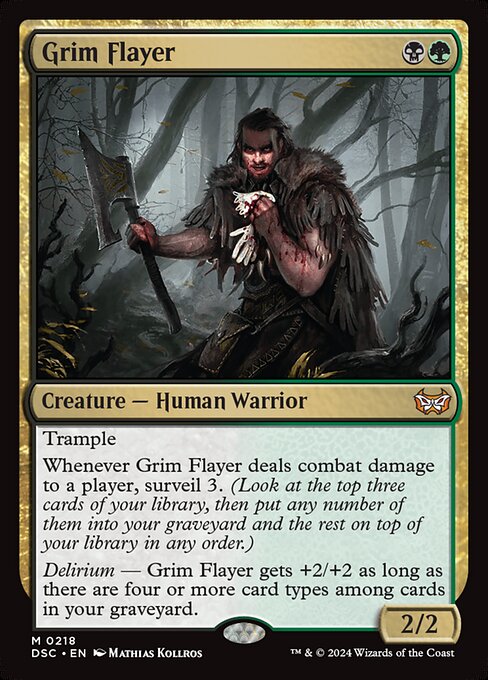 Grim Flayer - Duskmourn: House of Horror Commander (#218) - Illustrated by Mathias Kollros - Magic: The Gathering Card