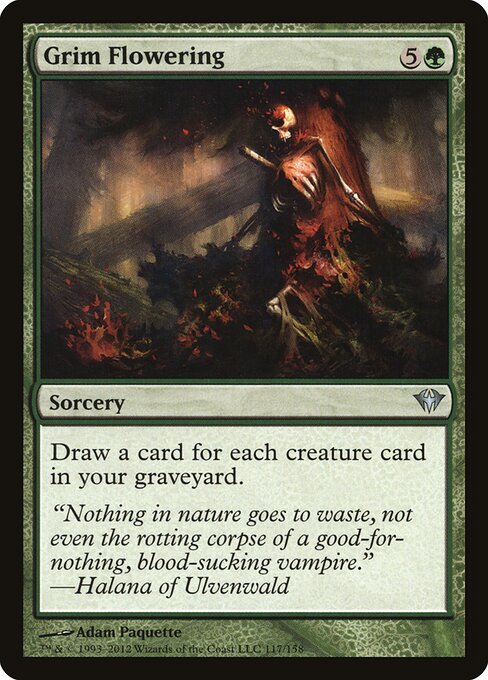 不気味な開花 (Grim Flowering) - Dark Ascension (#117) - Illustrated by Adam Paquette - Magic: The Gathering Card