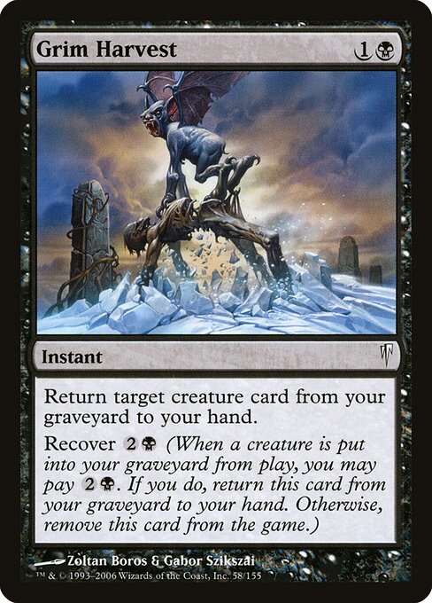 Grim Harvest - Coldsnap (#58) - Illustrated by Zoltan Boros & Gabor Szikszai - Magic: The Gathering Card