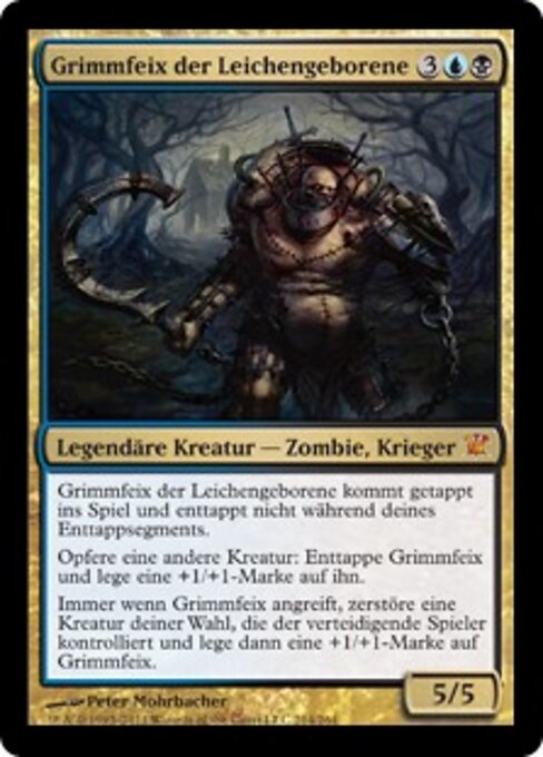 Grimmfeix der Leichengeborene (Grimgrin, Corpse-Born) - Innistrad (#214) - Illustrated by Peter Mohrbacher - Magic: The Gathering Card