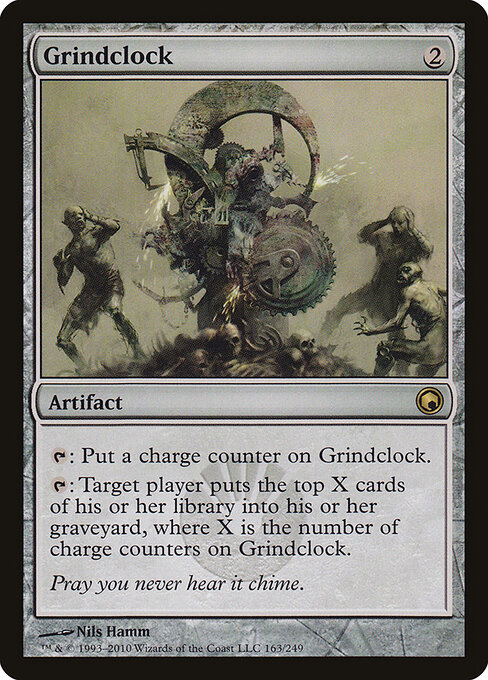 Часы-Жернова (Grindclock) - Scars of Mirrodin (#163) - Illustrated by Nils Hamm - Magic: The Gathering Card