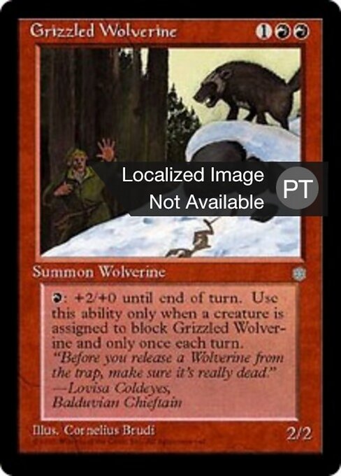 Glotón pardo (Grizzled Wolverine) - Ice Age (#192) - Illustrated by Cornelius Brudi - Magic: The Gathering Card