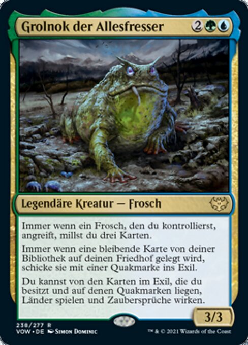 Гролнок, Всепоедатель (Grolnok, the Omnivore) - Innistrad: Crimson Vow (#324) - Illustrated by DZO - Magic: The Gathering Card