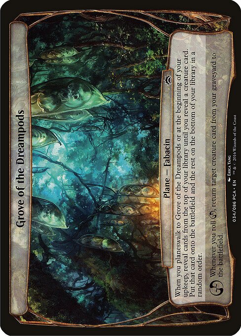 Boschetto dei Bozzoli Onirici (Grove of the Dreampods) - Planechase 2012 Planes (#18) - Illustrated by Erica Yang - Magic: The Gathering Card