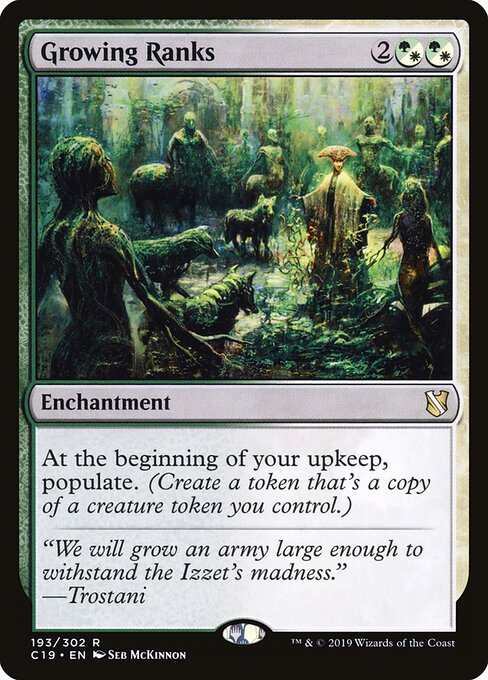 Growing Ranks - Commander 2019 (#193) - Illustrated by Seb McKinnon - Magic: The Gathering Card