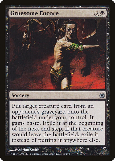 Страшный Повтор (Gruesome Encore) - Mirrodin Besieged (#44) - Illustrated by Adrian Smith - Magic: The Gathering Card